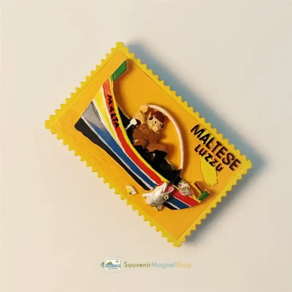 Malta Luzzu Fishing Boat fridge magnet right view