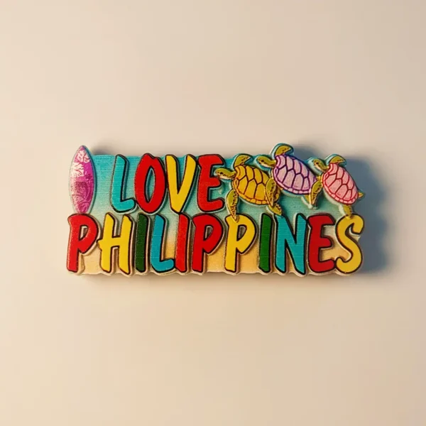 Philippines Love Sea Turtles fridge magnet front view - 3D hand-painted travel souvenir