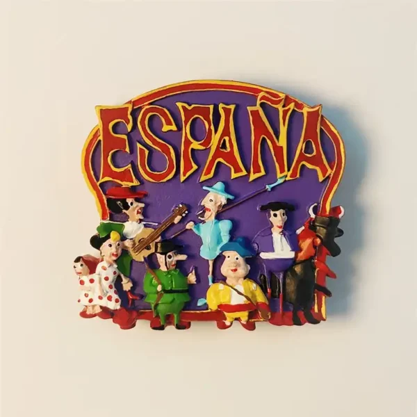 Spain dancer guitar bullfighting food fridge magnet front view