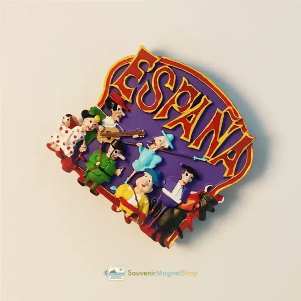 Spain dancer guitar bullfighting food fridge magnet right view