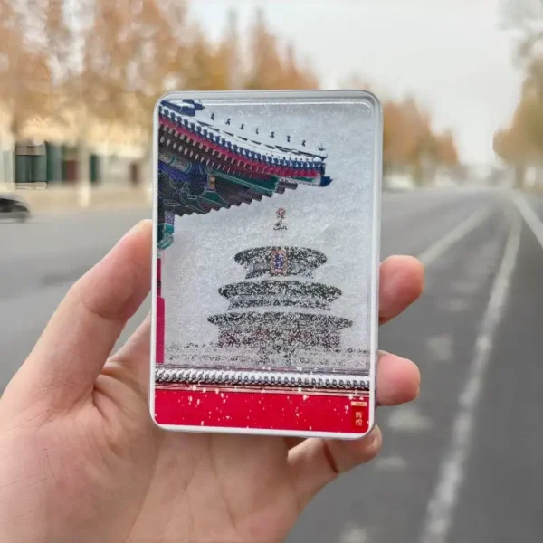 Temple of Heaven snow globe fridge magnet front view