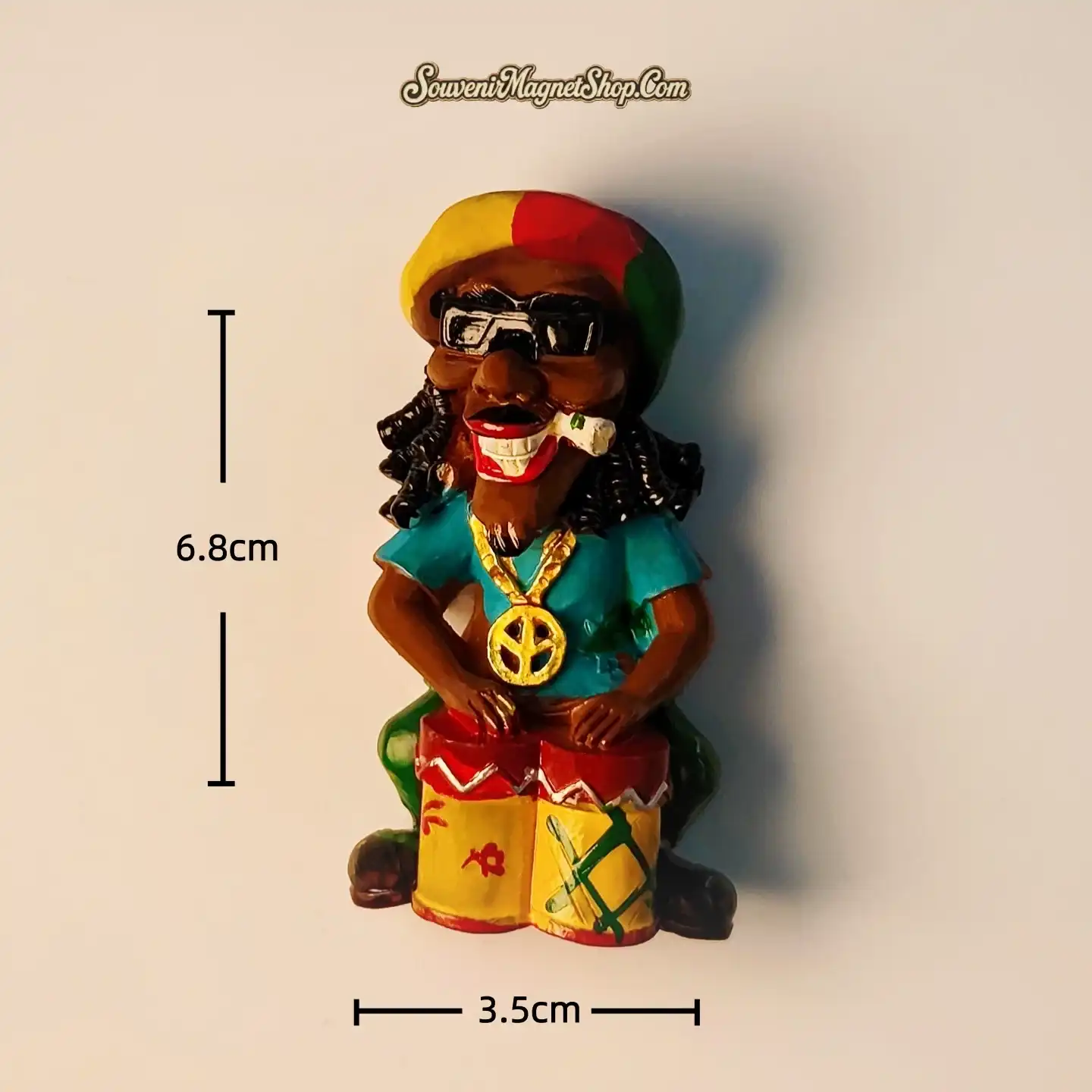 Lake blue African band drummer souvenir fridge magnet