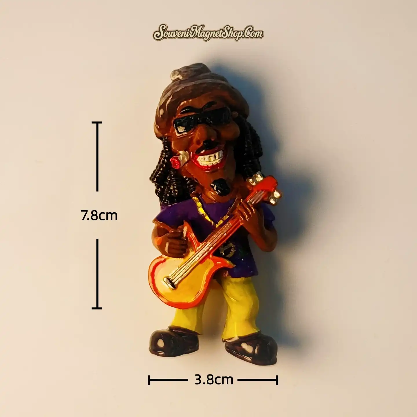 Watermelon red African band guitarist souvenir fridge magnet