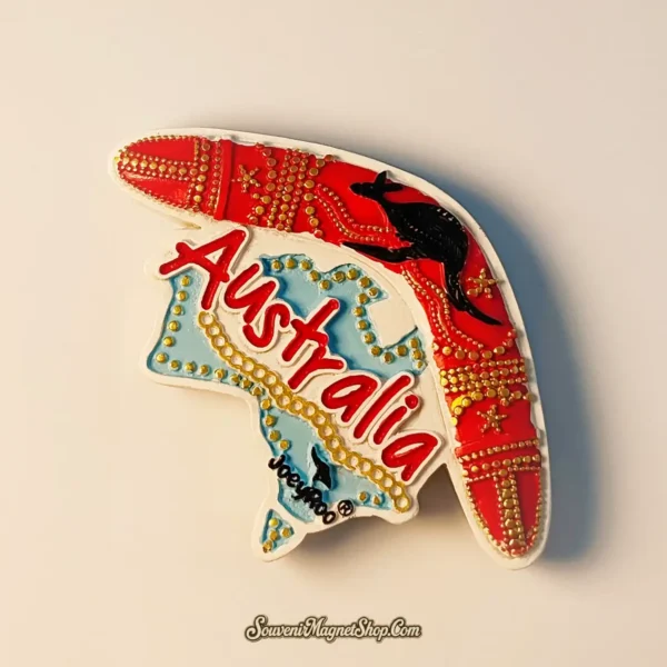 Unique Australia travel gift magnet, ideal for commemorating trips and cultural appreciation.