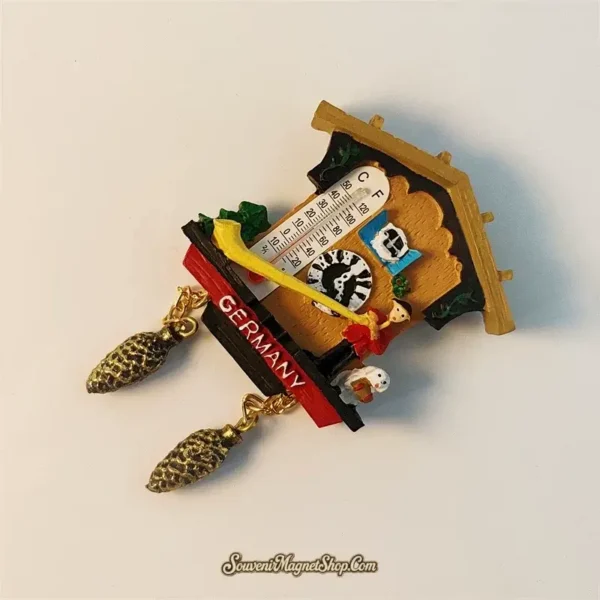 Unique Germany Black Forest cuckoo clock magnet, an ideal travel gift for collectors.