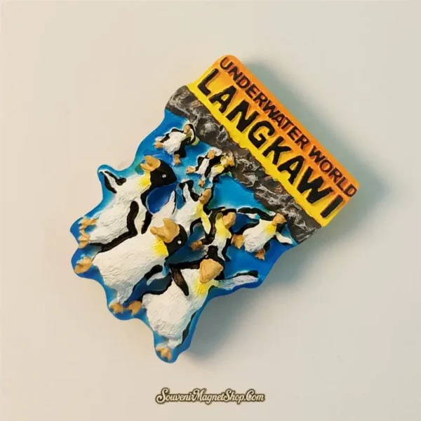 Unique Langkawi Underwater World penguins travel gift magnet, ideal for marine life lovers and collectors.