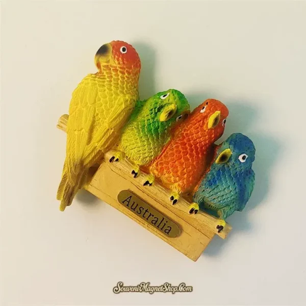 Australia colorful parrots travel gift magnet, perfect for collectors and travelers.