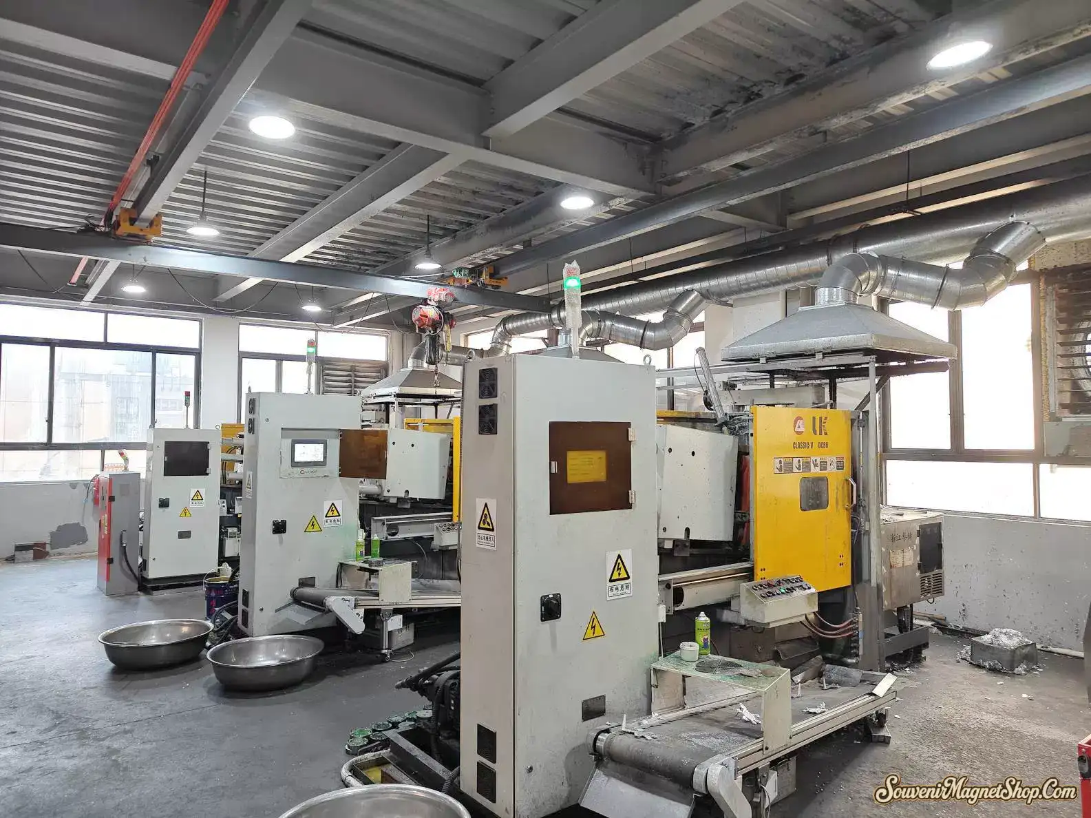 LK industrial die-casting line in our Quanzhou factory — part of our 350,000-magnets-per-day production capacity, producing high-grade metal magnet bodies.