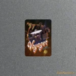 Retro gold poster fridge magnet reading Voyager The Hits Just Keep On Comin' with the spacecraft and stars